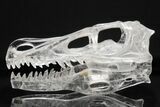 Carved Quartz Crystal Dinosaur Skull - Roar! #218503-2
